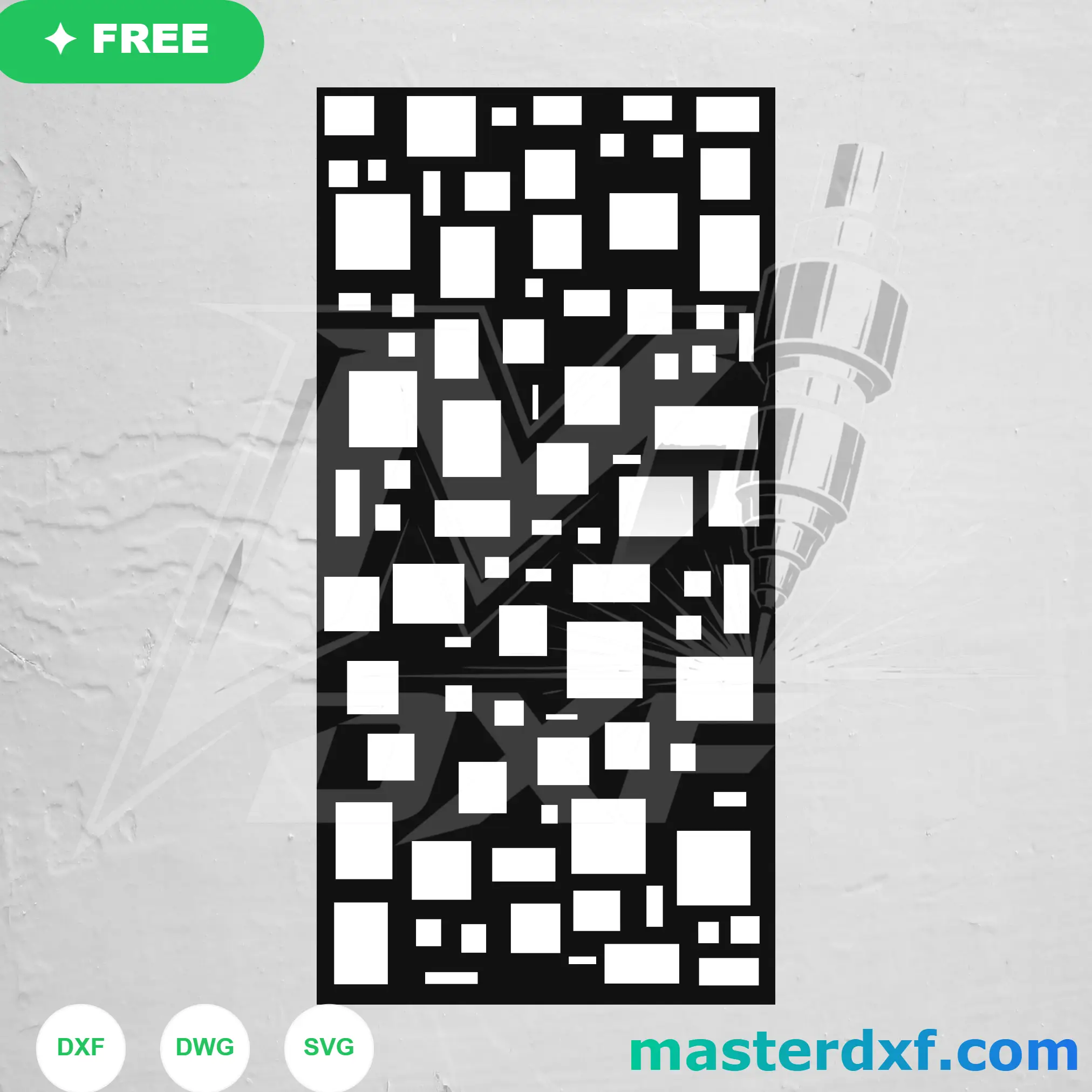 Scattered Rectangle Mosaic DXF Pattern for Modern Facades DXF File